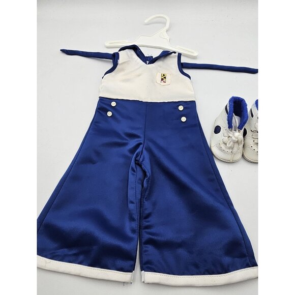 AMERICAN GIRL DOLL KIT SAILOR BEACH PJ PAJAMAS  BLUE WHITE RETIRED w/ Sneakers - Picture 3 of 5